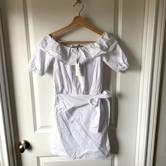 SALE! ⭐️ Lovers and friends white Cotton mini dress ruffled - Picture 2 of 10